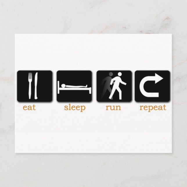 Eat Sleep Run Repeat Postcard (Front)