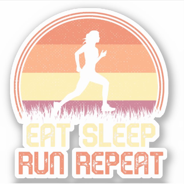 Eat Sleep Run Repeat Retro Athlete Marathon (Front)