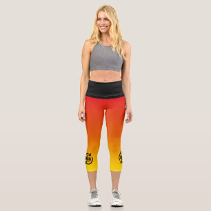 Eat Sleep Run Repeat Sunset Background  Capri Leggings