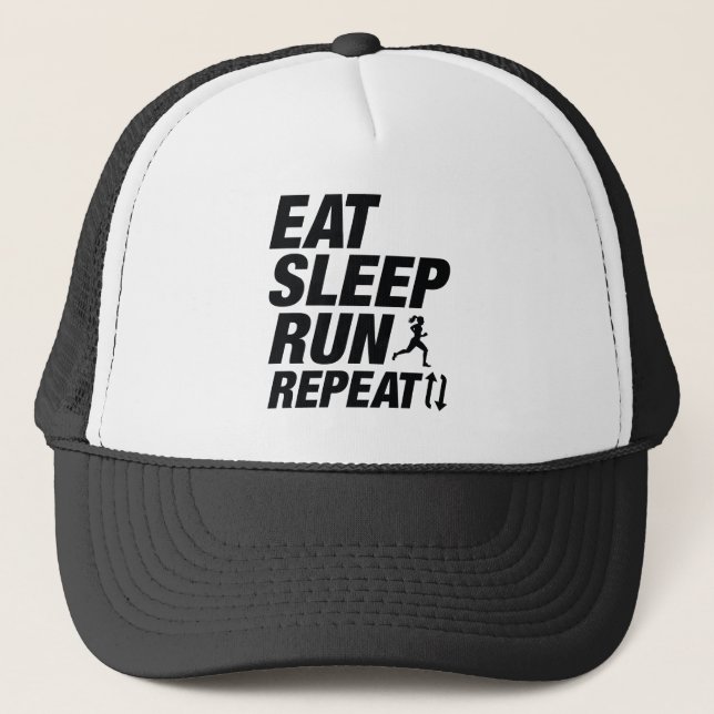 Eat Sleep Run Repeat Trucker Hat (Front)