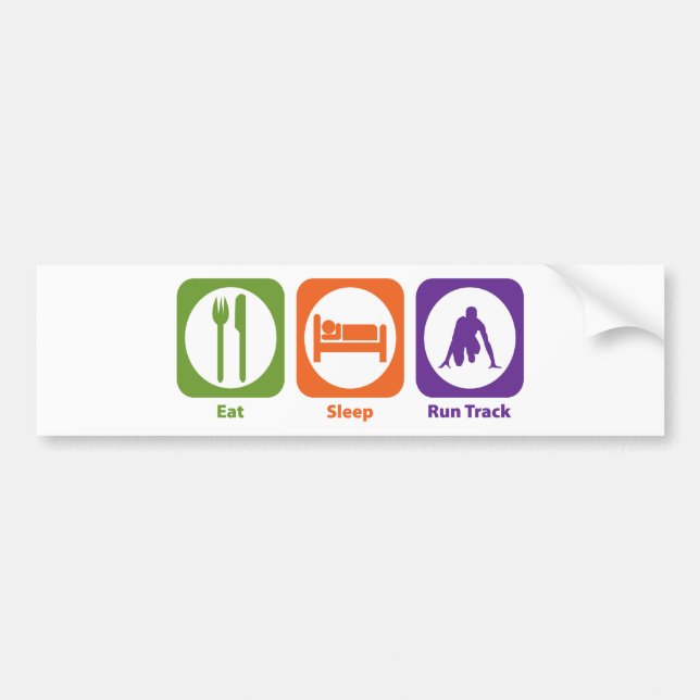 Eat Sleep Run Track Bumper Sticker (Front)