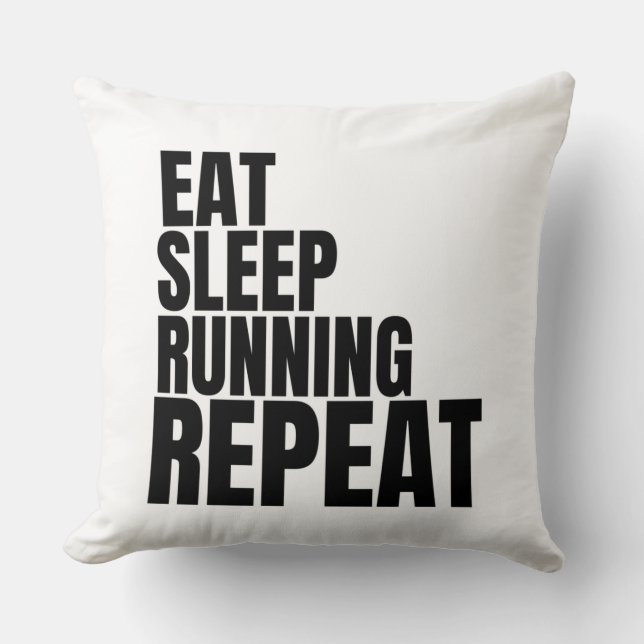 eat sleep running repeat cushion (Front)