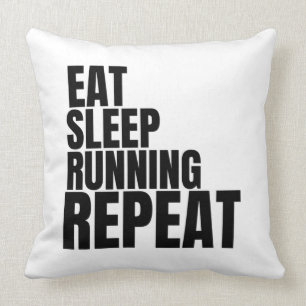 eat sleep running repeat cushion