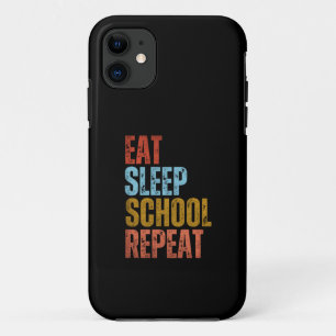 EAT SLEEP SCHOOL REPEAT iPhone 11 CASE