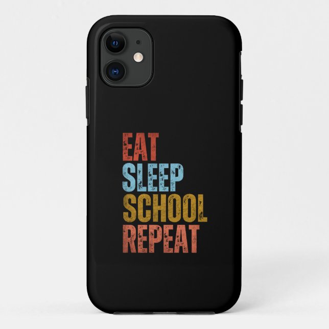 EAT SLEEP SCHOOL REPEAT Case-Mate iPhone CASE (Back)