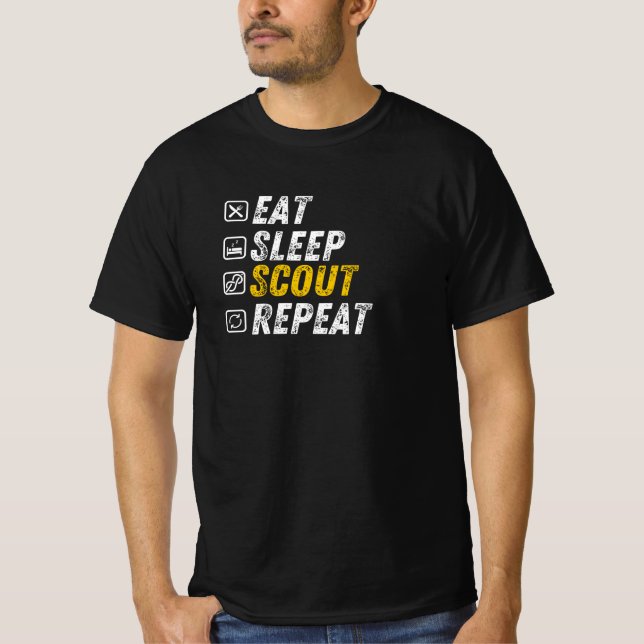 Eat Sleep Scout - Funny Scouting Gift T-Shirt (Front)