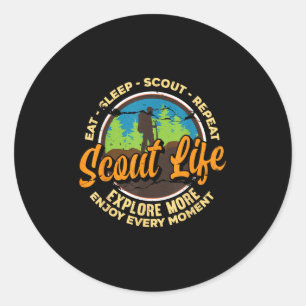 Eat Sleep Scout Repeat - Best Scout Life Hiking Sc Classic Round Sticker