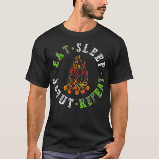 Eat Sleep Scout Repeat Camping  Scouting Lover  T-Shirt