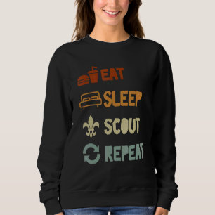 Eat Sleep Scout Repeat For Camping Enthusiast Desi Sweatshirt