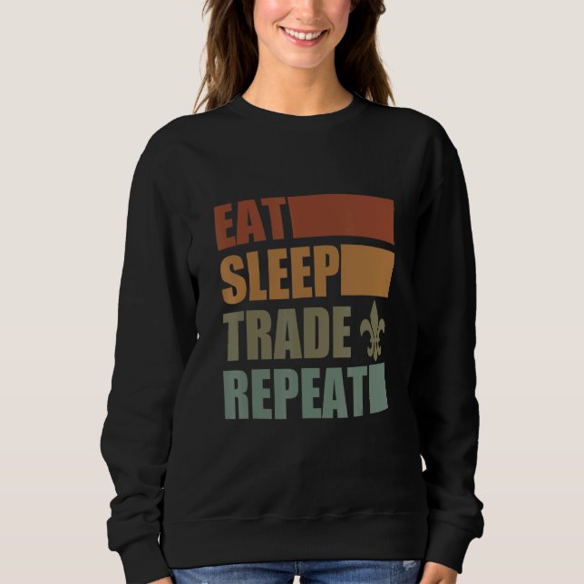 Eat Sleep Scout Repeat For Camping Enthusiast Desi Sweatshirt (Front)