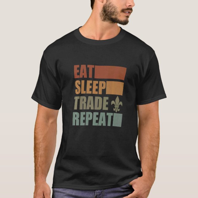 Eat Sleep Scout Repeat For Camping Enthusiast Desi T-Shirt (Front)