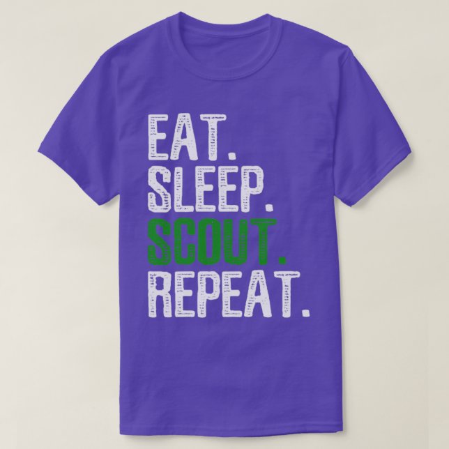Eat Sleep Scout Repeat Funny Saying T-Shirt (Design Front)
