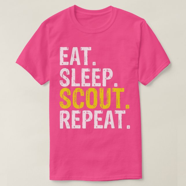 Eat Sleep Scout Repeat Gift Camping Backpacking  T-Shirt (Design Front)