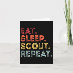 Eat Sleep Scout Repeat Retro Vintage Scout For Wom Card