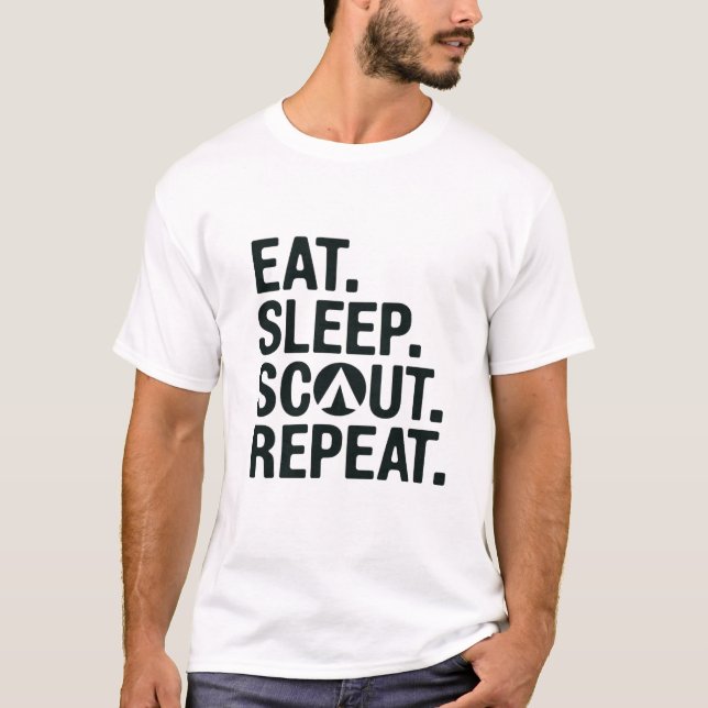 Eat. Sleep. Scout. Repeat. T-Shirt (Front)
