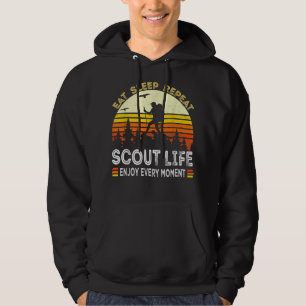 Eat Sleep Scout Repeat Vintage Scouting Scout Life Hoodie