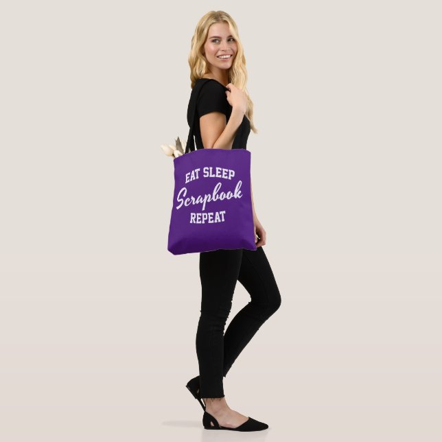Eat Sleep Scrapbook Repeat Scrapbooking Tote Bag (On Model)