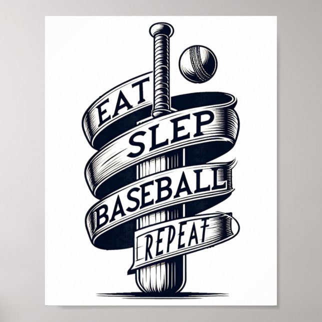 Eat Sleep Sell Repeat Sell Player Cricket T  Poster (Front)