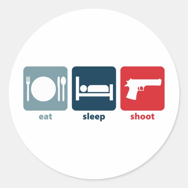 Eat, Sleep, Shoot Classic Round Sticker (Front)