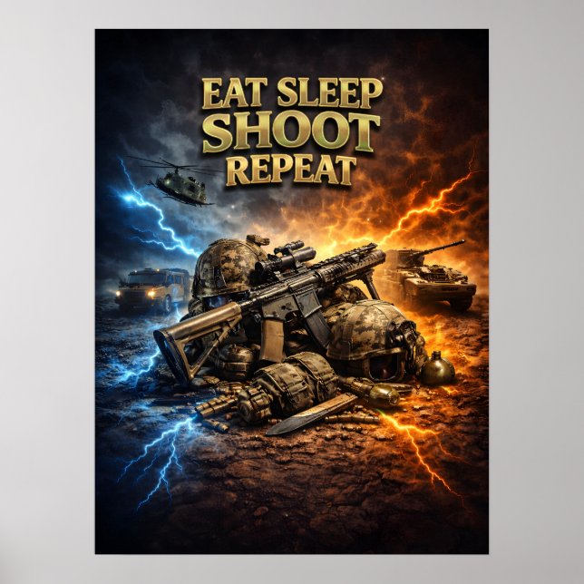 Eat Sleep Shoot Repeat Poster (Front)
