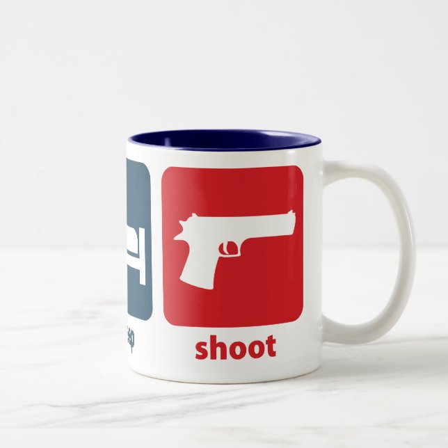 Eat, Sleep, Shoot Two-Tone Coffee Mug (Right)