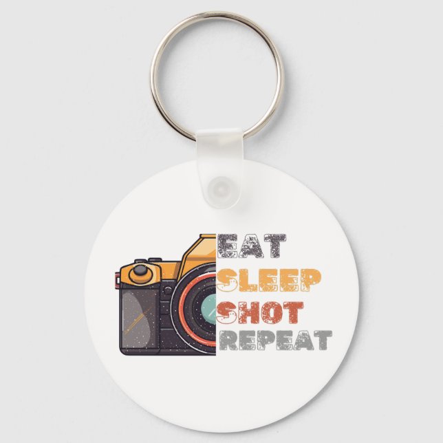 Eat sleep shot repeat vintage  key ring (Front)
