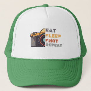 Eat sleep shot repeat vintage  trucker hat