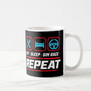 Eat sleep sim race repeat for sim racing fans coffee mug