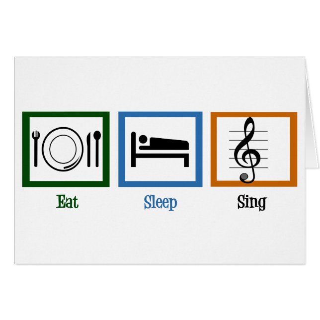 Eat Sleep Sing Funny Choir Card (Front Horizontal)