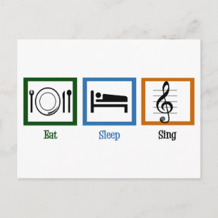 Eat Sleep Sing Postcard