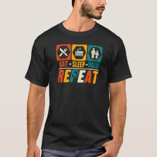 Eat Sleep Single Dad Repeat   Single Father T-Shirt