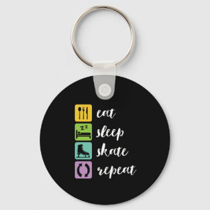 Eat Sleep Skate Funny Figure Skaters Ice Skating Key Ring