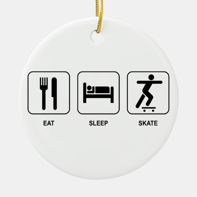 Eat Sleep Skate Ornament (Front)