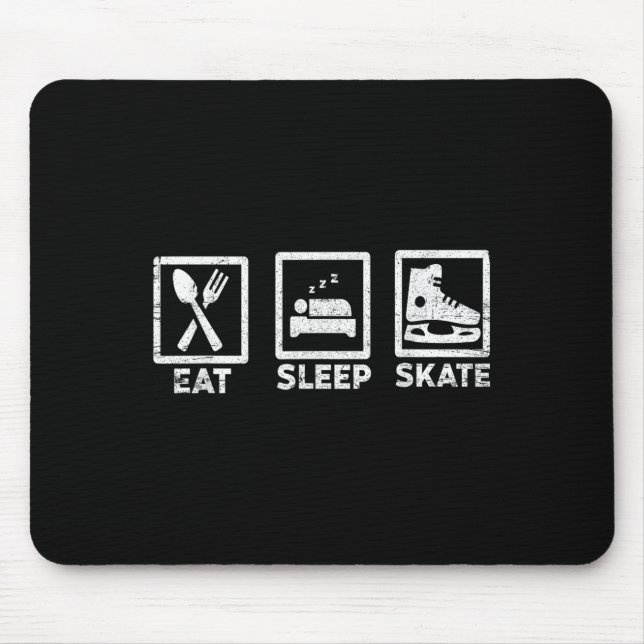Eat Sleep Skate Repeat Ice Skating Life Minimal St Mouse Pad (Front)