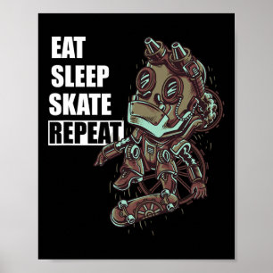 Eat Sleep Skate Skateboarding Skateboard For Boys Poster