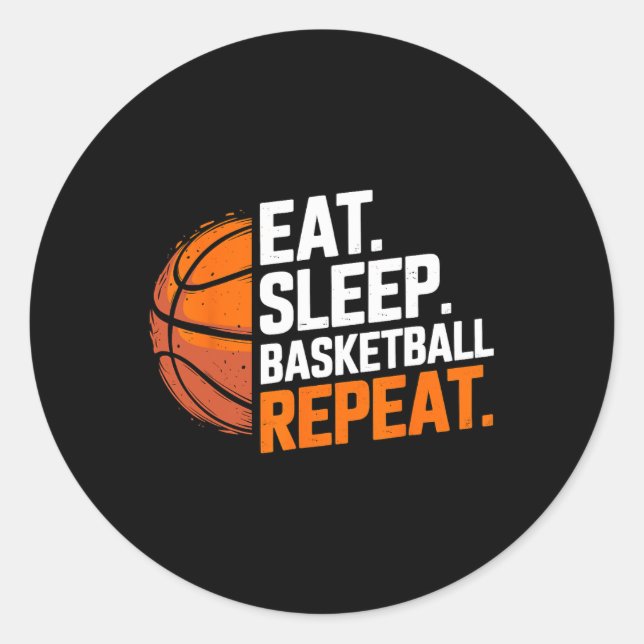 Eat Sleep Sketll Repeat 2  Classic Round Sticker (Front)