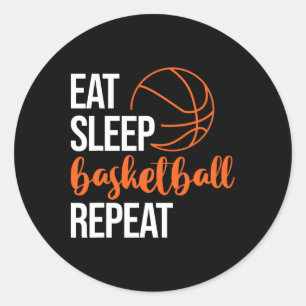 Eat Sleep Sketll Repeat Fun Sport Motivation Desig Classic Round Sticker
