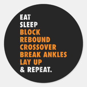 Eat Sleep Sketll Repeat Funny Gift For Sketll Play Classic Round Sticker