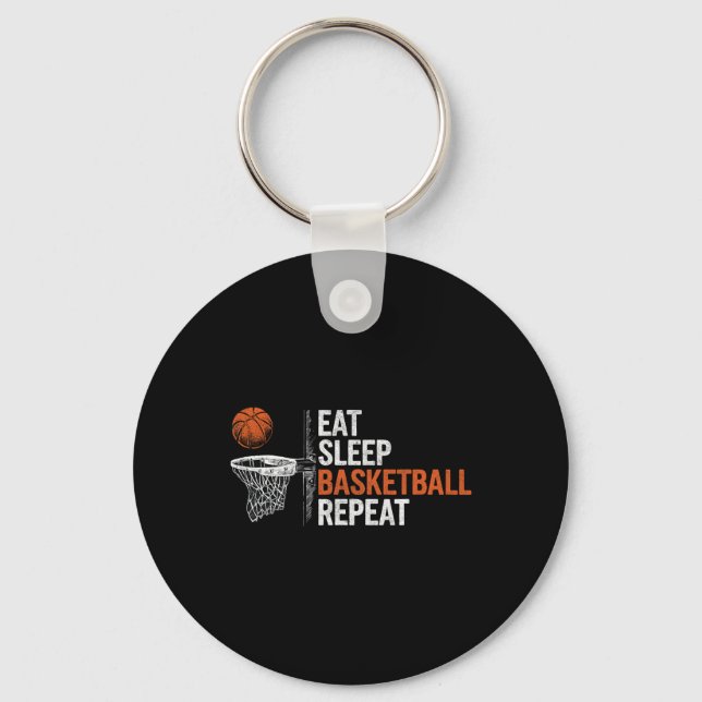 Eat Sleep Sketll Repeat Funny Sketll Coach 2  Key Ring (Front)