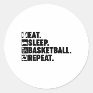 Eat Sleep Sketll Repeat Men Women Sketll Player Co Classic Round Sticker