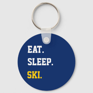 Eat Sleep Ski Key Ring