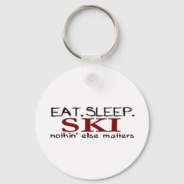 Eat Sleep Ski Key Ring (Front)