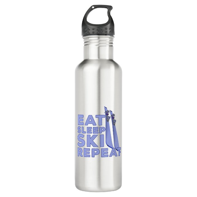 Eat Sleep Ski Repeat 710 Ml Water Bottle (Front)