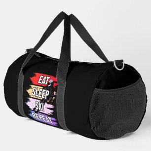 Eat Sleep Ski Repeat Bold Ski Lover Design Duffle Bag