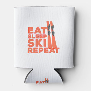 Eat Sleep Ski Repeat Can Cooler