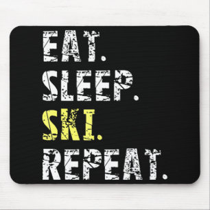 Eat Sleep Ski Repeat  - Fun Skiing  Gift Mouse Pad