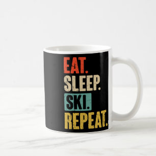 Eat Sleep Ski Repeat - Funny Retro Vintage Skiing  Coffee Mug