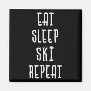 Eat Sleep Ski Repeat Funny Skiing Skier Gift  Magnet