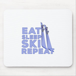 Eat Sleep Ski Repeat Mouse Pad