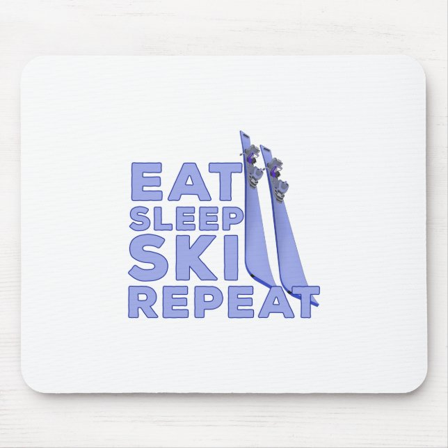 Eat Sleep Ski Repeat Mouse Pad (Front)